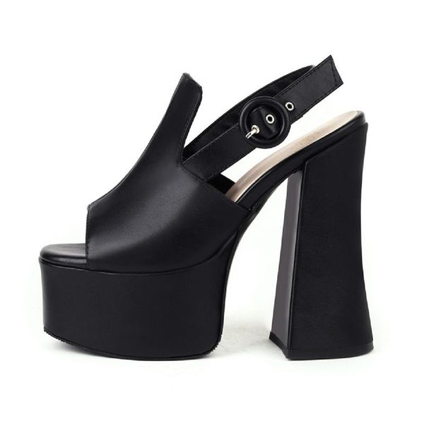 

women's sandals platform 2021 summer shoes for women green black party fetish shoe ladies block heels sandal big size dress