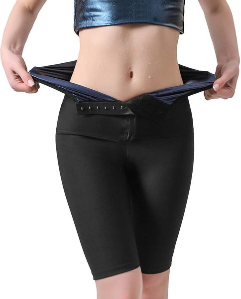 

women's shapers sauna shaper leggings compression high waist slimming pants thermo sweat capris, Black;white