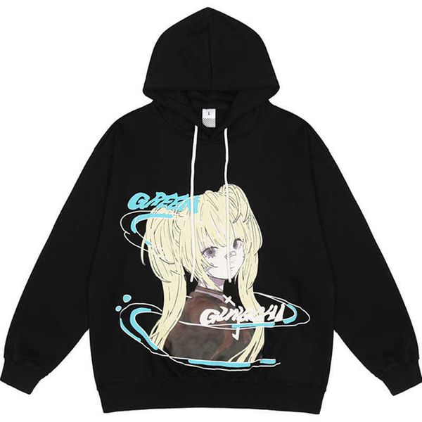 

cotton hoodie, male / female, animation printing, lovers, japan, harajuku, autumn, simple, collocation, Black