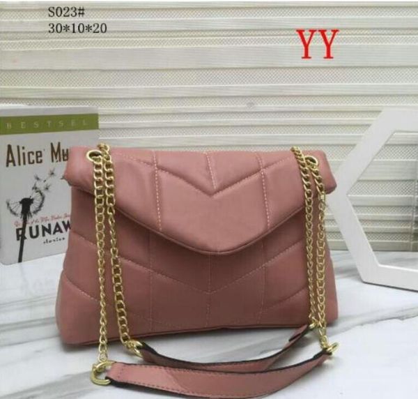 

2022 women shoulder bags gold chain bag crossbody pure color handbag cross body messenger tote purse wallet
