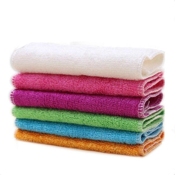 

cleaning cloths 5pcs 100% pure bamboo fibre dish cloth oilproof non-sticking double-deck waste-absorbing thickening kitchen