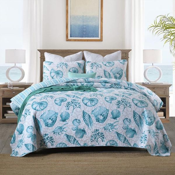 

comforters & sets marine printed bedspread on the bed cotton quilt set 3pcs cover queen size coverlet quilted blanket for double