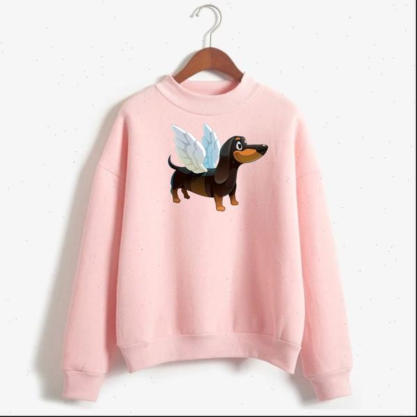 

dachshund harajuku print pullover women sweatshirts clothes funny hipster dog graphic winter female long sleeve streetwear, Black