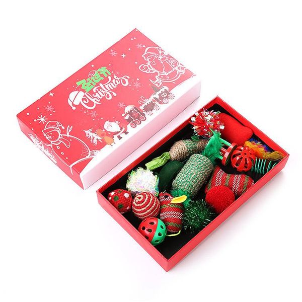 

cat toys pet christmas color matching series 16 kits set combination gift box