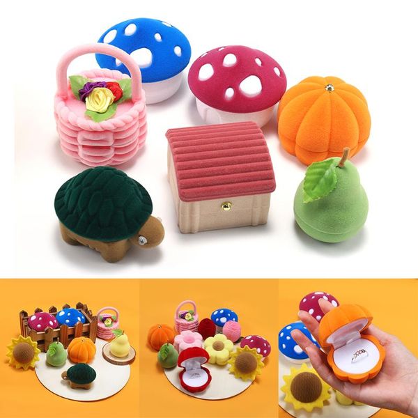 

jewelry pouches, bags 1pcs 35style wedding ring package gift box velvet storage display case earrings container for necklace bracelet holder, Pink;blue