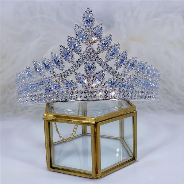

hair clips & barrettes tiaras and luxury retro cubic zircon women's wedding party accessories headdress princess crown wholesale, Golden;silver