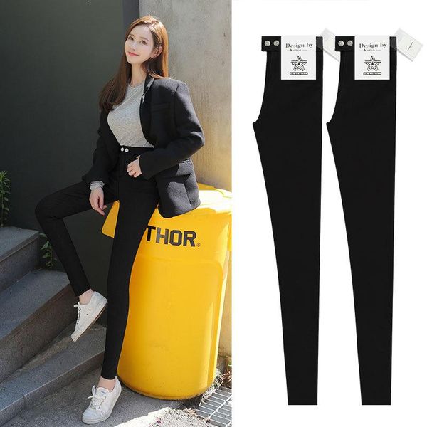 

women's pants & capris high waist elastic ankle-length pencil legging trousers women plus size pantalones mujer autumn for 0830, Black;white