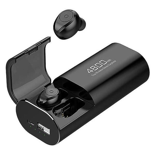 

wireless bluetooth 5.0 headphones with 4800mah charging case [as power bank] mic usb type c cable tws stereo in-ear earphon & earphones