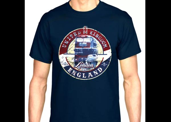 

london bus 98 graphic design picture souvenir cotton t.shirt, White;black