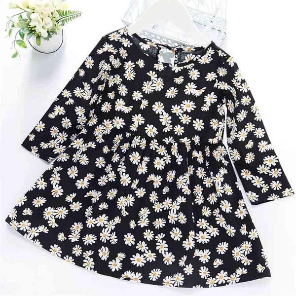 

baby / toddler girl floral daisy print long-sleeve dress 210528, Red;yellow