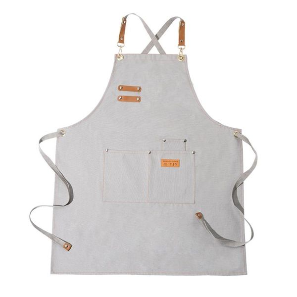 

chef apron,cross back apron for men women with adjustable straps and large pockets,canvas grill restaurant bar shop 68ue aprons