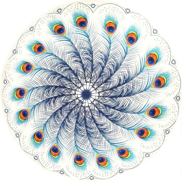 

150cm rinted microfiber round yoga towel quick compressed beach pilates blanket travel boho tablecloth toalla de playa blankets