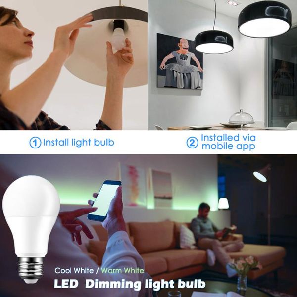 

bulbs compatible with alexagoogle assistant e14 b2215w wireless light bulb dimmable voice control e27 smart wifi