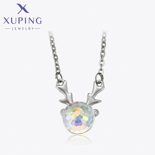 

xuping jewelry fashion crystals pendantl necklace with rhodium plated for mother's day gifts 550821 pendant necklaces, Silver