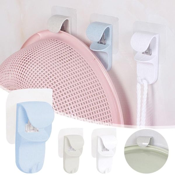 

hooks & rails washbasin holder self-adhesive wall hook mounted storage organizer wash basins rack hanger home bath up accessories