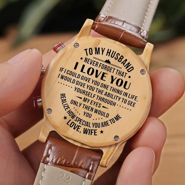 

wristwatches customized souvenir gift to my man i love you design men's watch hours husband boyfriend dress clock male, Slivery;brown