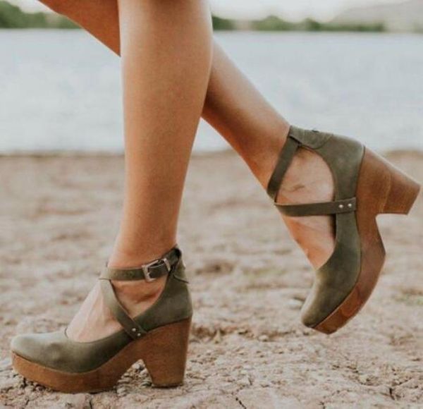 

sandals women shoes summer high heel buckle pu leather gladiator luxury designers zapatos de mujer e26, Black