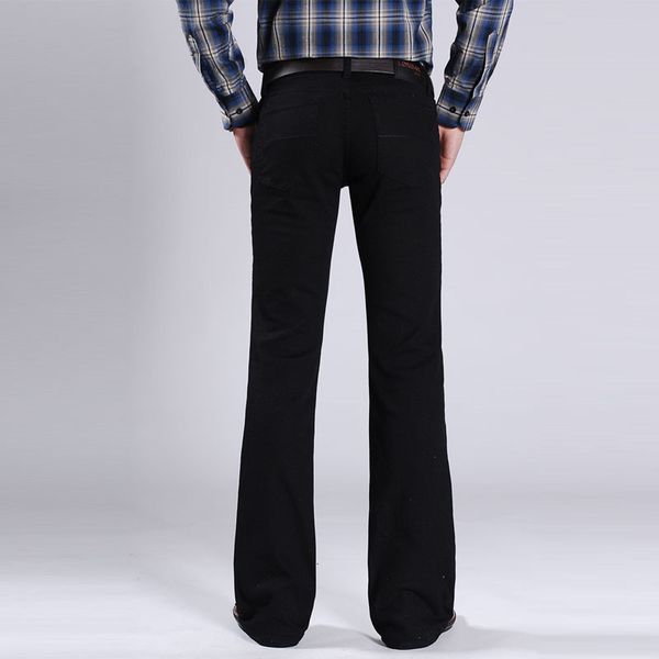 

new spring and autumn men's micro flared jeans black ny stretch pants, Blue