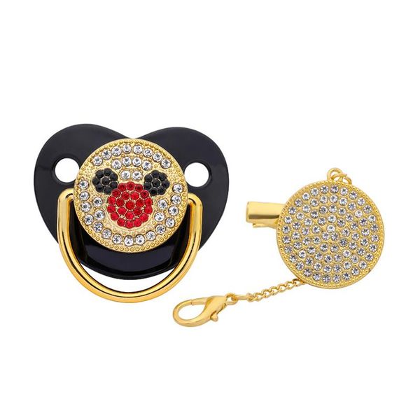 

pacifiers# baby pacifier and clips bpa silicone nipple gold bling infant dummy crystal with clip soother