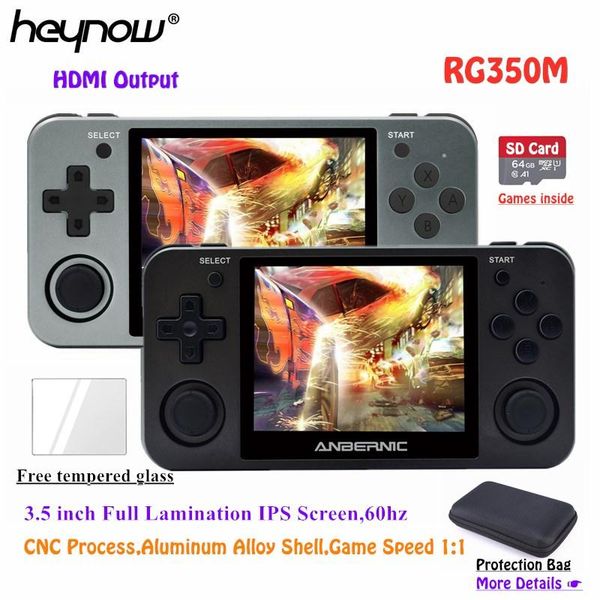 

output full view 3.5" ips screen linux os rg350m retro game console metal shell ps1 arcade emulator rg350 gaming player portable player