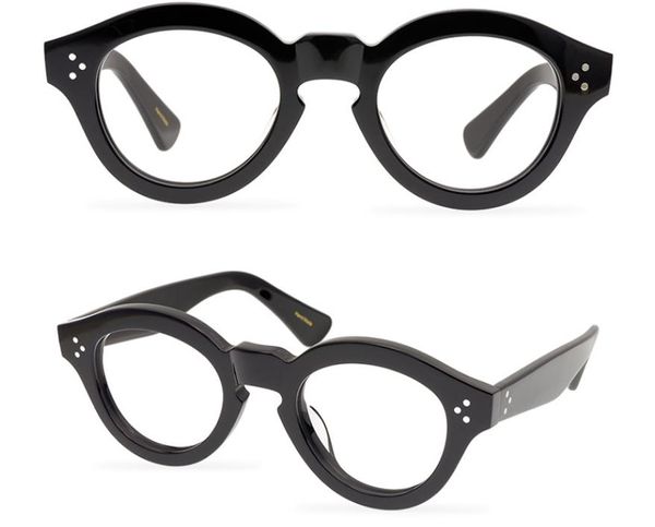 Männer Optische Brillengestell Marke Dicke Brillengestelle Vintage Mode Runde Brillen für Frauen Die Maske Handgefertigte Myopie-Brillen mit Etui