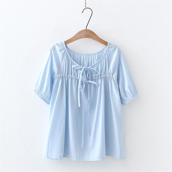 

women's t-shirt korean style female solid o neck short sleeve shirt womens summer chiffon, White