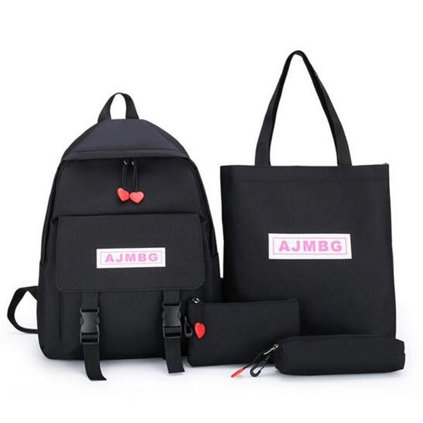 

4pcs/set school bags for girls boys women backpack canvas backpackravel bag rucksacks mochila college