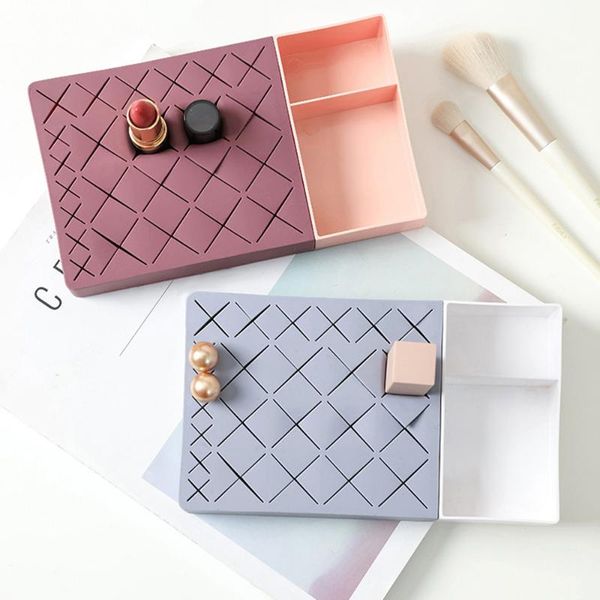 

silicone jewelry lipstick rack cosmetic storage box makeup case ring organizer brush holder for deskboxes & bins