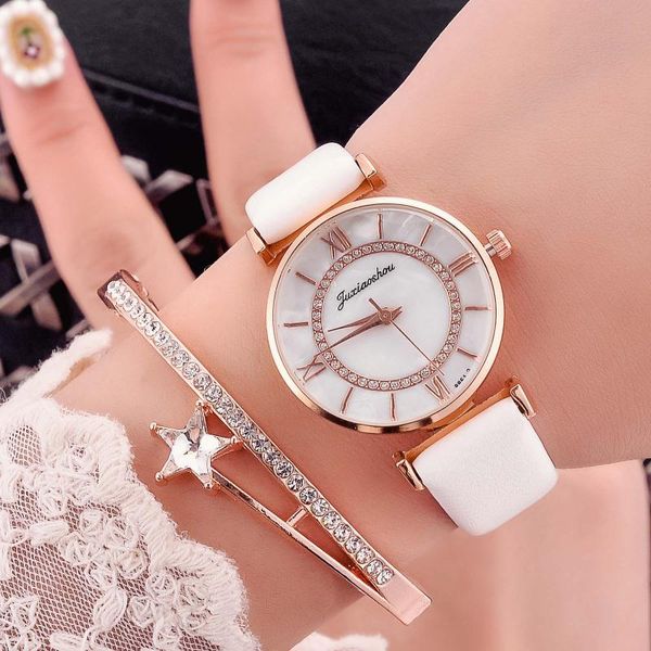 

luxury bracelet watches set for women fashion watch clock stainless steel casual dress wrist crystal jewelry wristwatches montre, Slivery;brown