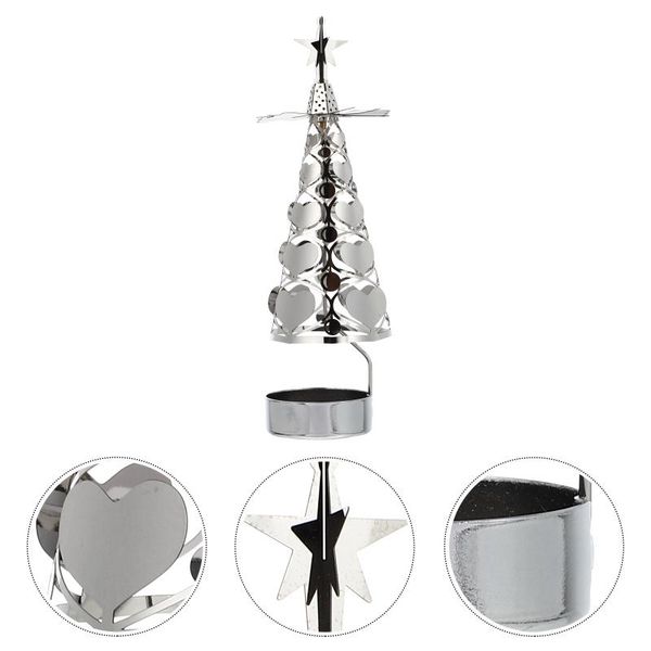 

candle holders 1pc holder christmas home decoration iron crafts stand silver