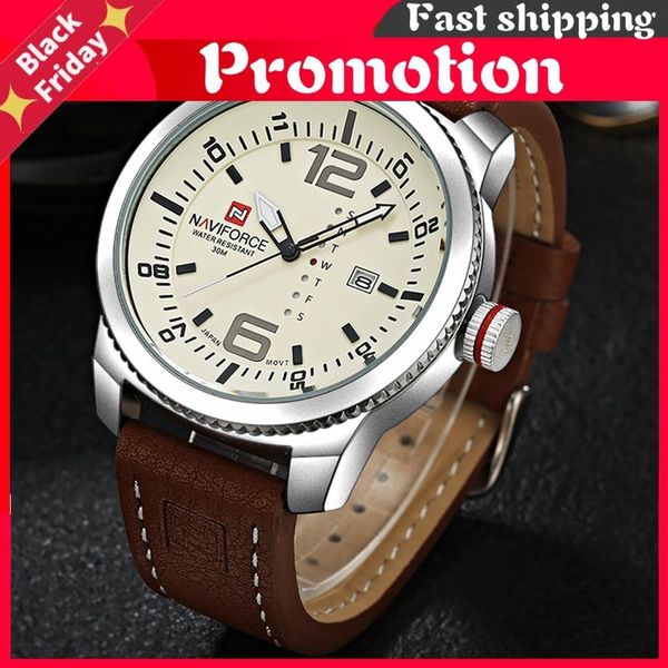 

wristwatches 2021 date quartz watch men casual military sports watches leather wristwatch male relogio masculino clock, Slivery;brown