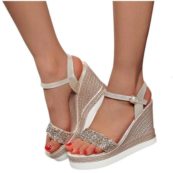 

sandals zapatos mujer ladies platform woman chaussure gladiator women wedge summer buckles high heels platform#0302 14tm, Black