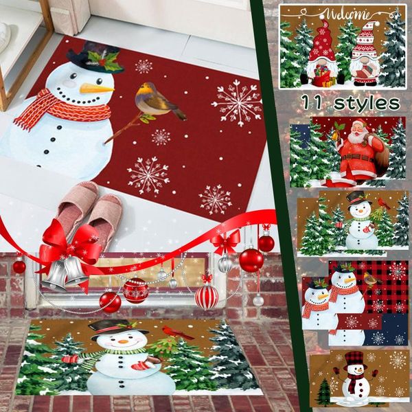 

christmas decorations mat santa claus elk floor xmas non-slip doormat merry decor home for living room bedroom