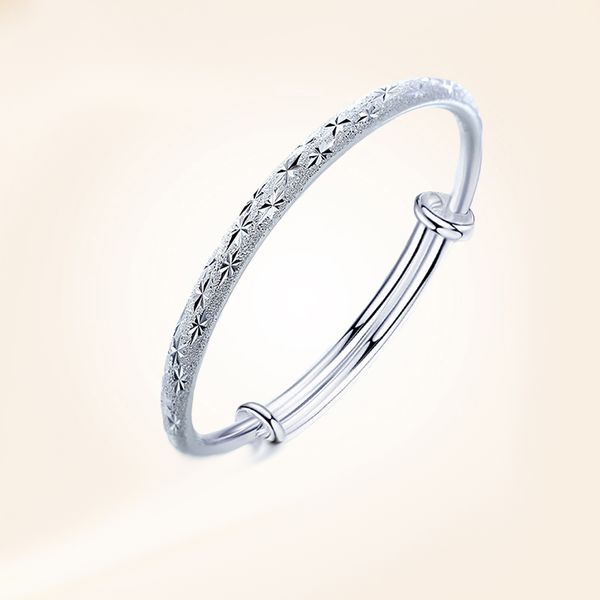 

classic solid star 999 sterling silver bracelets bright young valentine's day gift with light luxury crafted, Golden;silver
