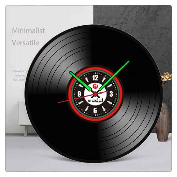 

wall clocks novelty design mute luminova clock minimalist retro antique sticker duvar saati for living room decoration