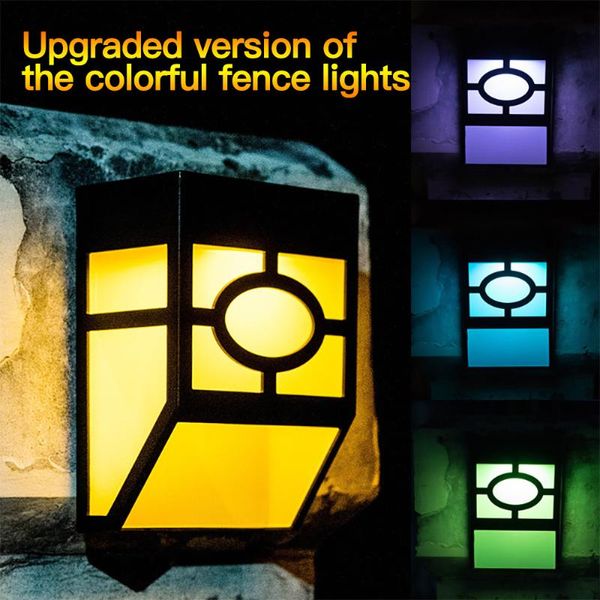 

outdoor wall lamps hollki upgraded colorful fence led lamp ip44 full waterproof solar light controllded for der