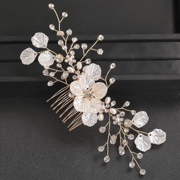 

hair clips & barrettes flower vintage combs rhinestone pearls headpiece wedding head jewelry bridal party gift accessories sticks, Golden;silver
