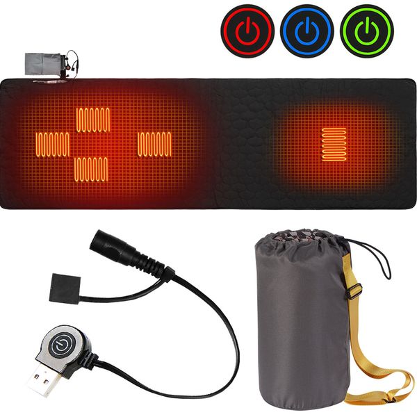 

usb heating sleeping mattress winter outdoor camping sleeping bag heating pad insulation self-heating sleeping mat warm tent pad