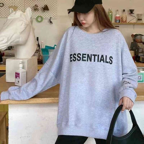 

women's 2021 autumn new korean casual loose letter long sleeve sweater women's clothing, Black