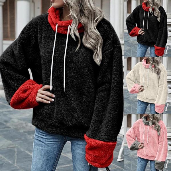 

women's hoodies & sweatshirts 2021 women winter fashion warm print long-sleeved sweatshirt casual blouse pullover comfy, Black