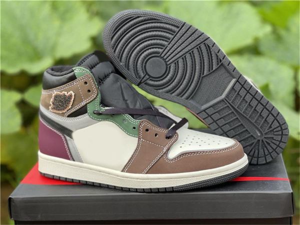 

2021 release authentic 1 high og hand crafted shoes men women black archaeo brown dark chocolate outdoor sports sneakers 3647 be