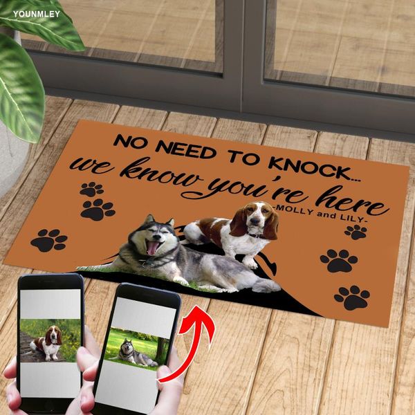 

cushion/decorative pillow custom personalized doormat text name pet dog cat po no need to knock we know you're here,indoor/outdoor carp