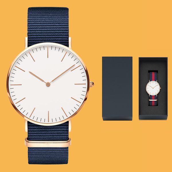 

0-5mens watches ladies watch couple stainless steel dial simple designer sports fashion montre de luxe nylon strap 36mm40mm, Slivery;brown