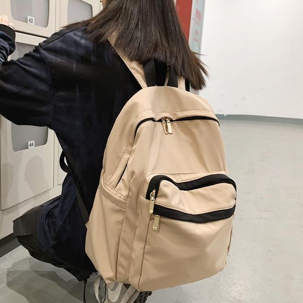 

backpack 2021 waterproof nylon woman man student schoolbag college book travel rucksack fashion girl double shoulder bags
