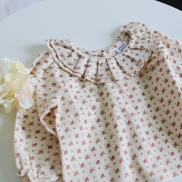

kids baby girls long sleeve flowers print long sleeve shirt clothes 2021 autumn cotton girls floral blouse toddler shirts, White;black