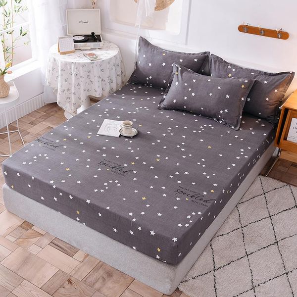 

sheets & sets elastic fitted sheet bed linen home cotton double single queen mattress cover 160x200 150x200cm bedspread customized any size