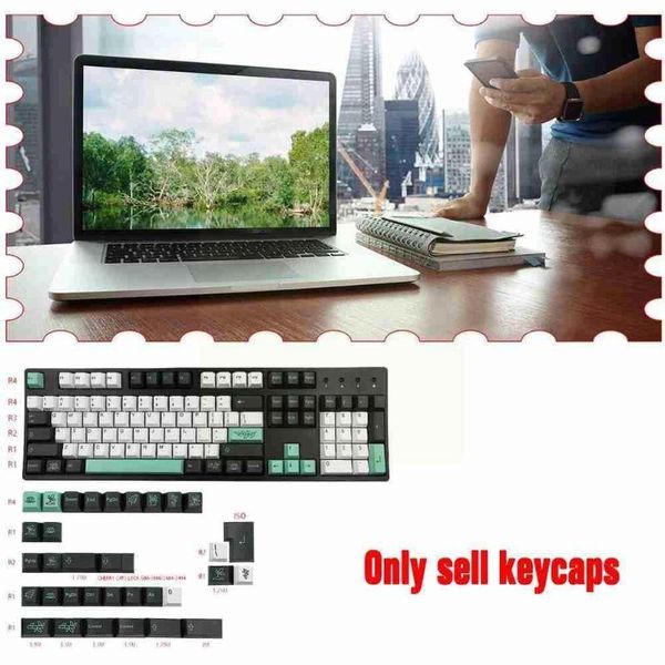 

keyboard covers plant pattern keycaps are suitable for shaft pbt mechanical sublimation 137 high keys original keyca q9h8