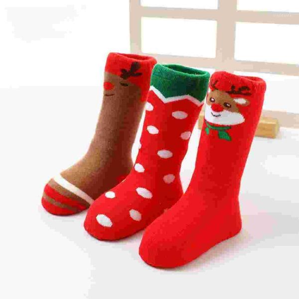 

christmas decorations 3 pairs baby socks terry room anti-skid for winter