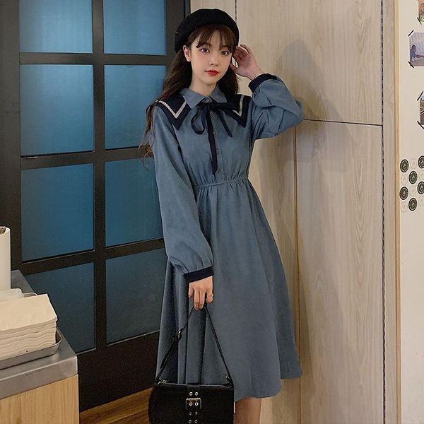 

casual dresses coigarsam 4xl plus size women dress high waist blue 6051, Black;gray