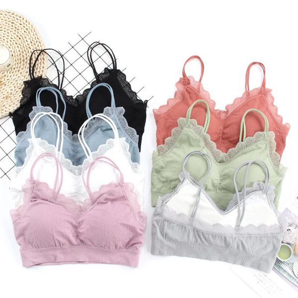 

lace bandeau women sports bras fast dry elastic padded gym running workout bra solid fitness yoga sport breathable outfit